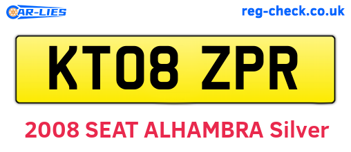 KT08ZPR are the vehicle registration plates.