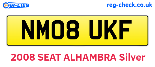NM08UKF are the vehicle registration plates.