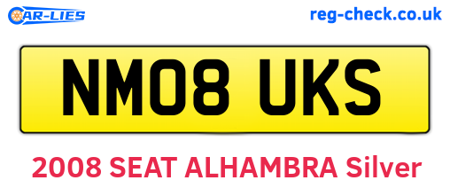 NM08UKS are the vehicle registration plates.