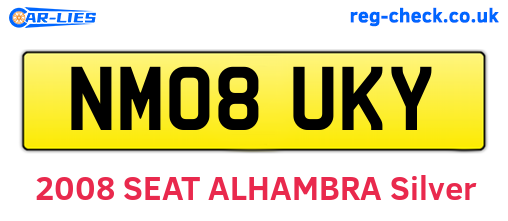 NM08UKY are the vehicle registration plates.