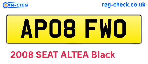 AP08FWO are the vehicle registration plates.