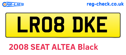 LR08DKE are the vehicle registration plates.