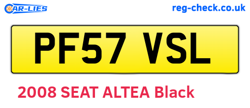PF57VSL are the vehicle registration plates.