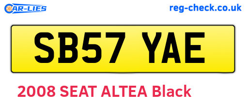 SB57YAE are the vehicle registration plates.
