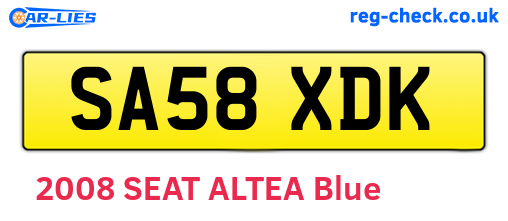 SA58XDK are the vehicle registration plates.