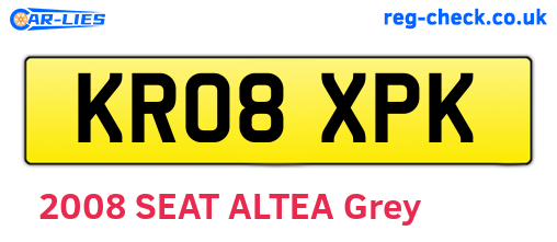 KR08XPK are the vehicle registration plates.