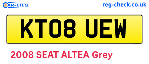 KT08UEW are the vehicle registration plates.