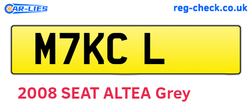 M7KCL are the vehicle registration plates.