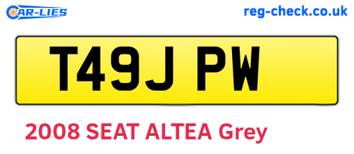 T49JPW are the vehicle registration plates.