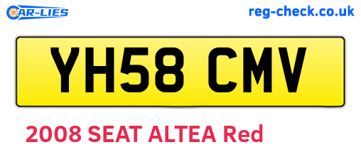 YH58CMV are the vehicle registration plates.