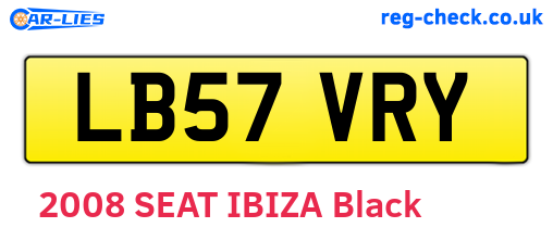 LB57VRY are the vehicle registration plates.