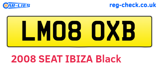 LM08OXB are the vehicle registration plates.