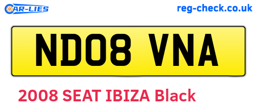ND08VNA are the vehicle registration plates.