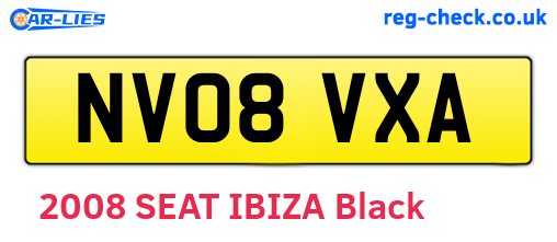 NV08VXA are the vehicle registration plates.