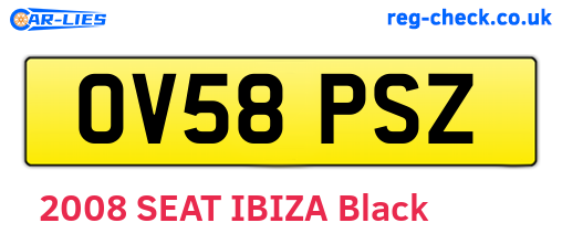 OV58PSZ are the vehicle registration plates.