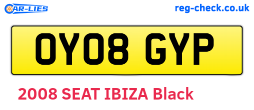 OY08GYP are the vehicle registration plates.