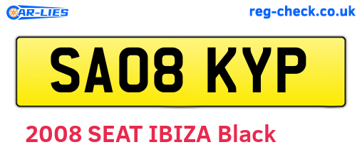 SA08KYP are the vehicle registration plates.