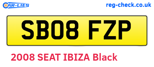 SB08FZP are the vehicle registration plates.