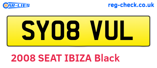 SY08VUL are the vehicle registration plates.