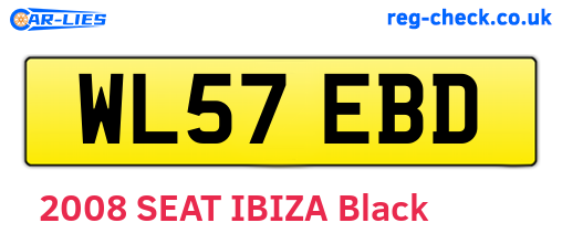 WL57EBD are the vehicle registration plates.