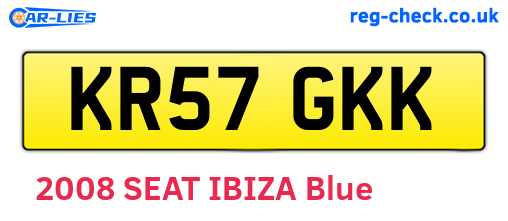 KR57GKK are the vehicle registration plates.