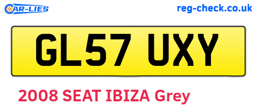 GL57UXY are the vehicle registration plates.
