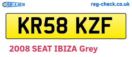 KR58KZF are the vehicle registration plates.