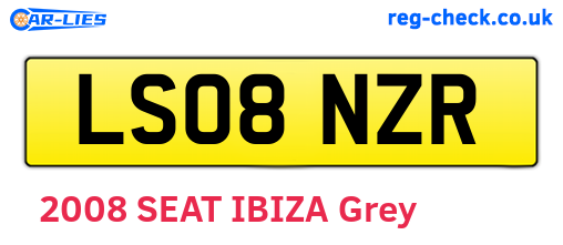 LS08NZR are the vehicle registration plates.