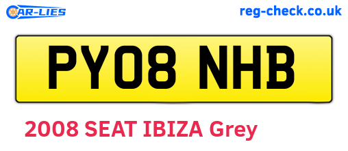 PY08NHB are the vehicle registration plates.