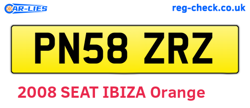PN58ZRZ are the vehicle registration plates.
