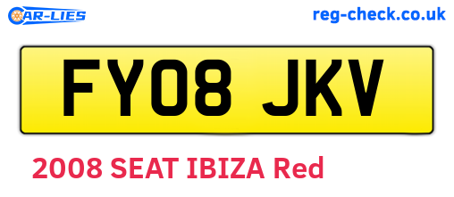 FY08JKV are the vehicle registration plates.