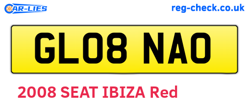 GL08NAO are the vehicle registration plates.