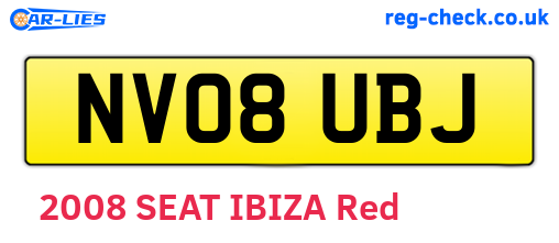 NV08UBJ are the vehicle registration plates.