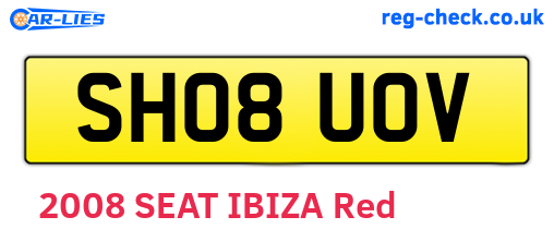 SH08UOV are the vehicle registration plates.