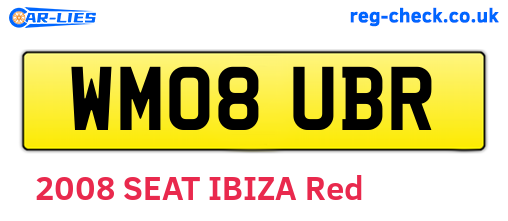 WM08UBR are the vehicle registration plates.
