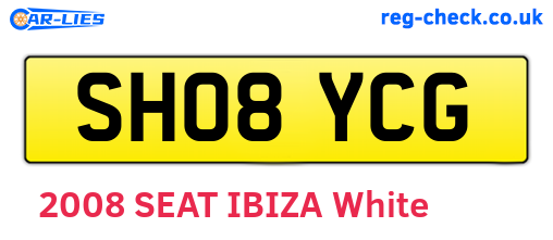 SH08YCG are the vehicle registration plates.