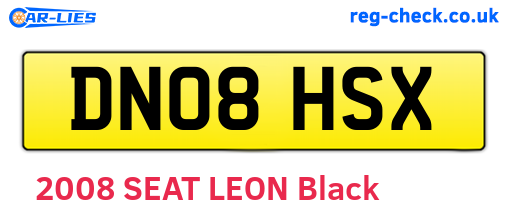 DN08HSX are the vehicle registration plates.