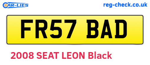FR57BAD are the vehicle registration plates.