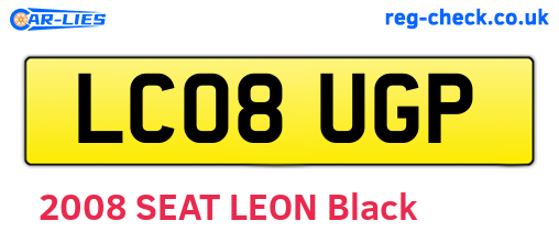 LC08UGP are the vehicle registration plates.