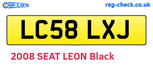 LC58LXJ are the vehicle registration plates.