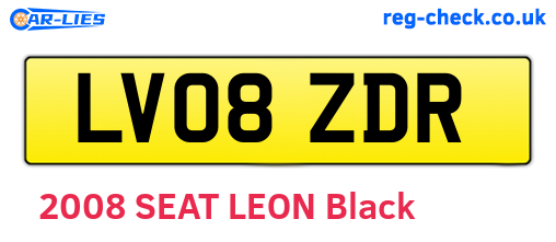 LV08ZDR are the vehicle registration plates.