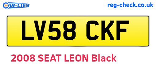 LV58CKF are the vehicle registration plates.