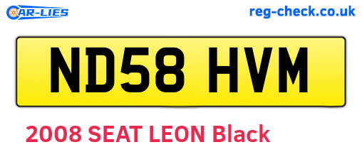 ND58HVM are the vehicle registration plates.