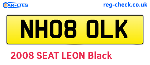 NH08OLK are the vehicle registration plates.