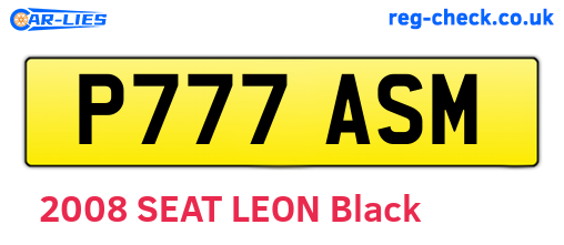 P777ASM are the vehicle registration plates.