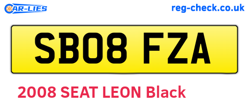 SB08FZA are the vehicle registration plates.