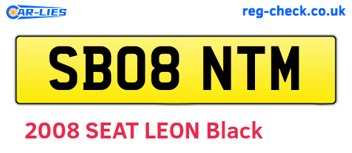SB08NTM are the vehicle registration plates.