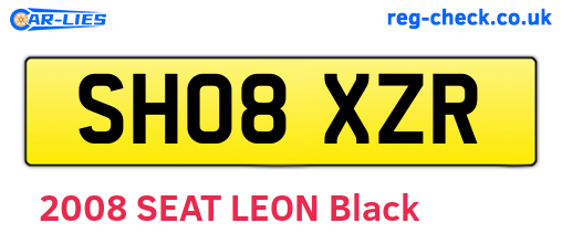 SH08XZR are the vehicle registration plates.