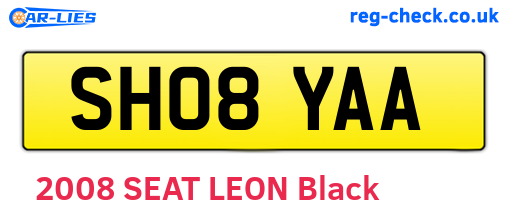 SH08YAA are the vehicle registration plates.