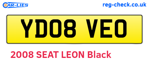 YD08VEO are the vehicle registration plates.